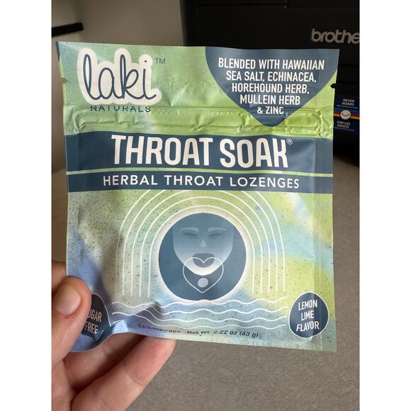 Laki Naturals Throat Soak Herbal Lozenges Lemon Lime new in package - Picture 1 of 2